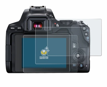 Image of the device Canon EOS 250D with a wide variety of screen protectors.