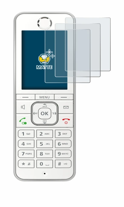 Image of the device AVM Fritz!Fon C6 with a wide variety of screen protectors.