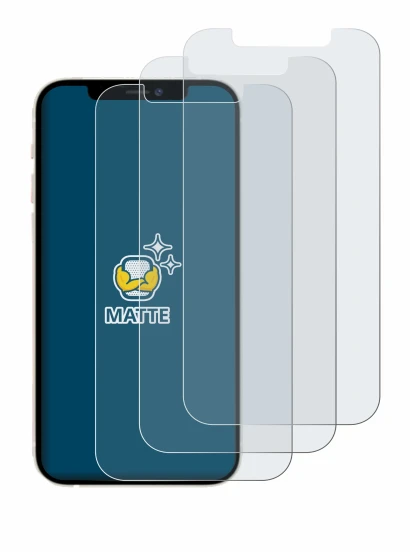 Image of the device Apple iPhone 12 with a wide variety of screen protectors.