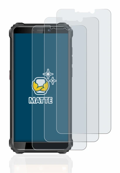 Image of the device Oukitel WP5 with a wide variety of screen protectors.