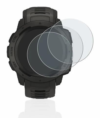 Image of the device Garmin Instinct Solar with a wide variety of screen protectors.