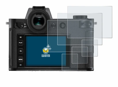 Image of the device Leica SL2-S with a wide variety of screen protectors.