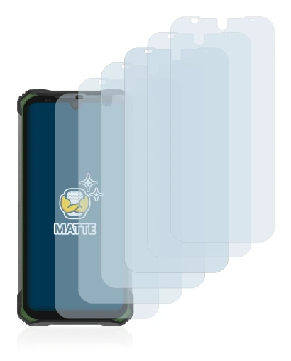 Image of the device Doogee S86 Pro with a wide variety of screen protectors.