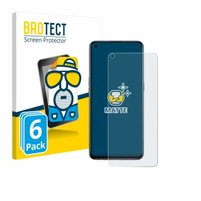Front side of a product packaging with the brand logo BROTECT. Next to it is the device realme GT Master Edition shown with th