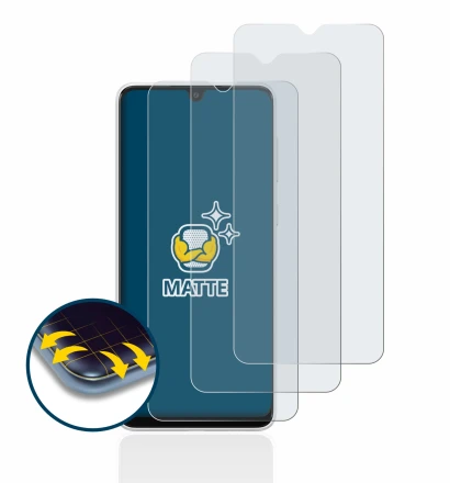 Image of the device Samsung Galaxy A03 with a wide variety of screen protectors.