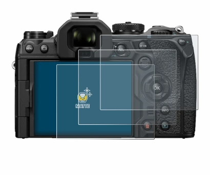 Image of the device Olympus OM-1 2022 with a wide variety of screen protectors.