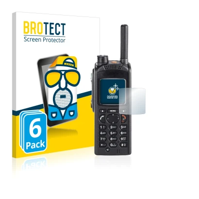 Front side of a product packaging with the brand logo BROTECT. Next to it is the device Motorola MTP850 shown with the corresp