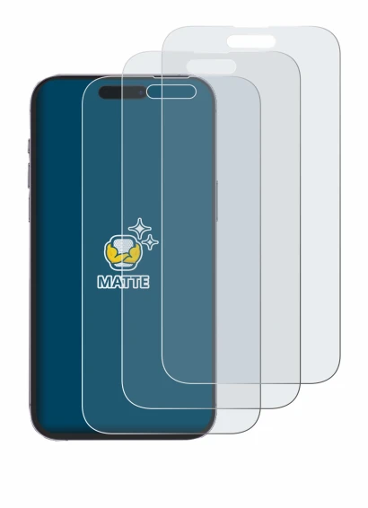 Image of the device Apple iPhone 14 Pro Max with a wide variety of screen protectors.