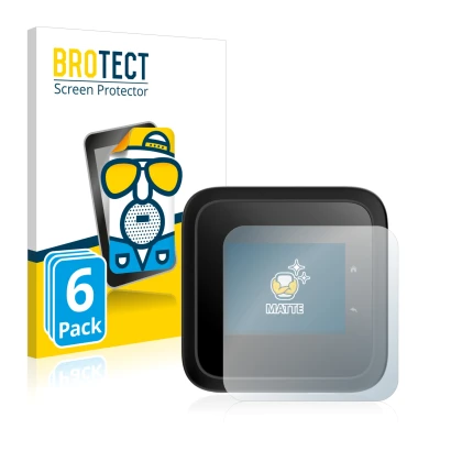 Front side of a product packaging with the brand logo BROTECT. Next to it is the device Netgear Nighthawk M6 Pro shown with th