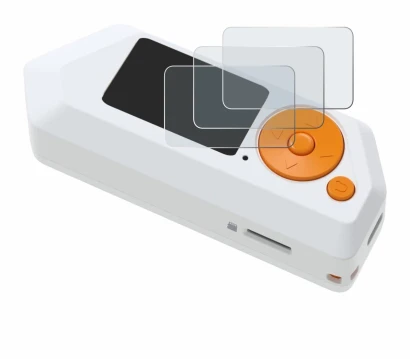 Image of the device Flipper Zero FZ.1 with a wide variety of screen protectors.