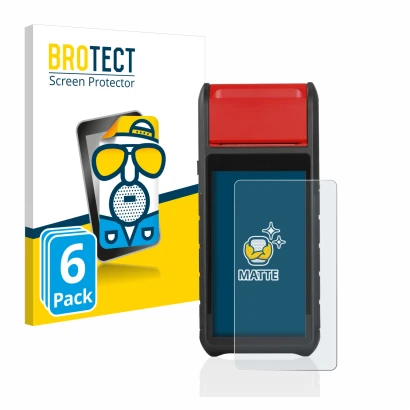 Front side of a product packaging with the brand logo BROTECT. Next to it is the device Autel MaxiBAS BT608 shown with the cor