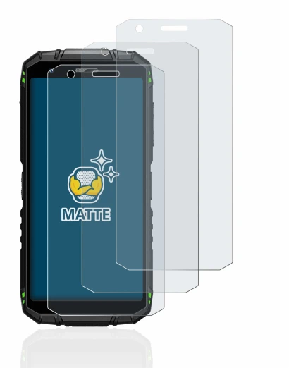 Image of the device Doogee S41 Pro with a wide variety of screen protectors.