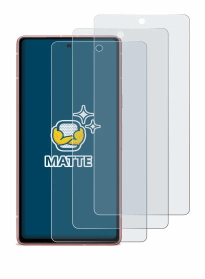 Image of the device Google Pixel 7a with a wide variety of screen protectors.