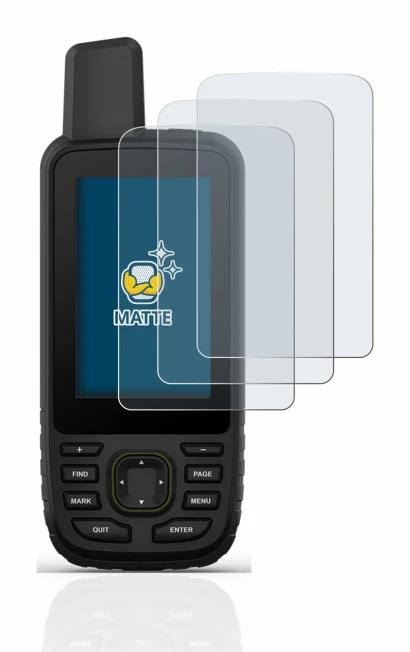 Image of the device Garmin GPSMAP 67 with a wide variety of screen protectors.