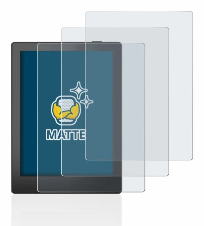 Image of the device Boox Poke 5 with a wide variety of screen protectors.