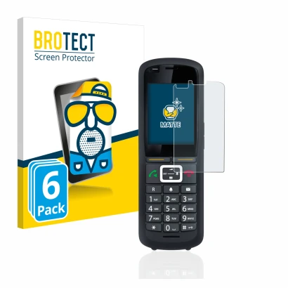 Front side of a product packaging with the brand logo BROTECT. Next to it is the device Gigaset R700H Pro shown with the corre
