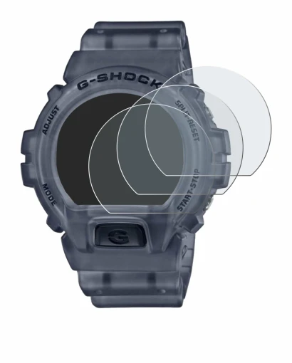 Image of the device Casio G-Shock DW-6900 with a wide variety of screen protectors.