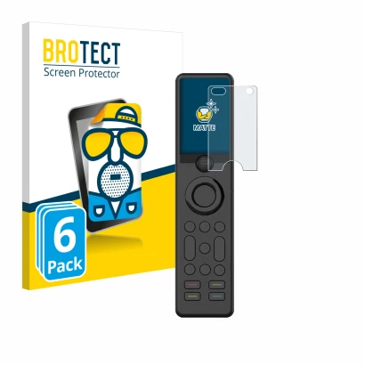 Front side of a product packaging with the brand logo BROTECT. Next to it is the device Sofabaton X1 shown with the correspond