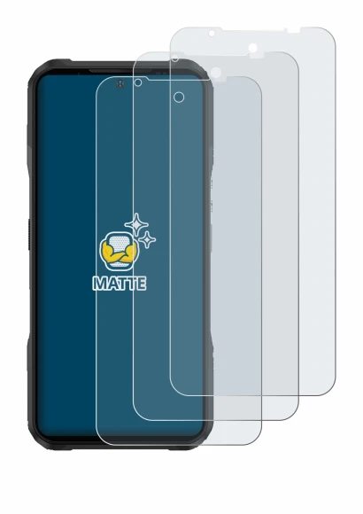 Image of the device Doogee V20 Pro with a wide variety of screen protectors.