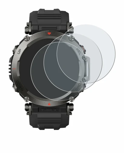 Image of the device Huami Amazfit T-Rex Ultra with a wide variety of screen protectors.