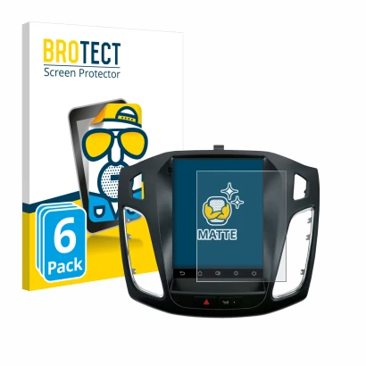 Front side of a product packaging with the brand logo BROTECT. Next to it is the device Isudar Ford/Focus MK3 2012–2019 shown