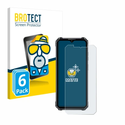 Front side of a product packaging with the brand logo BROTECT. Next to it is the device Oukitel WP28 shown with the correspond