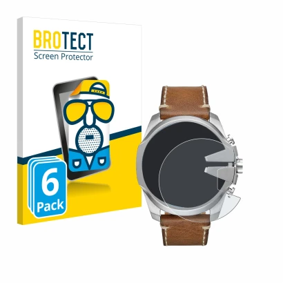 Front side of a product packaging with the brand logo BROTECT. Next to it is the device Diesel Mega Chief shown with the corre