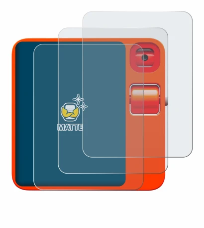 Image of the device rabbit r1 with a wide variety of screen protectors.