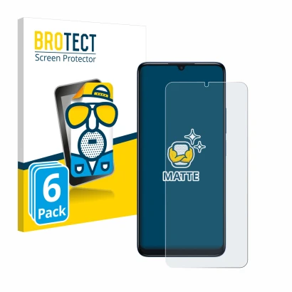 Front side of a product packaging with the brand logo BROTECT. Next to it is the device TCL 505 shown with the corresponding s