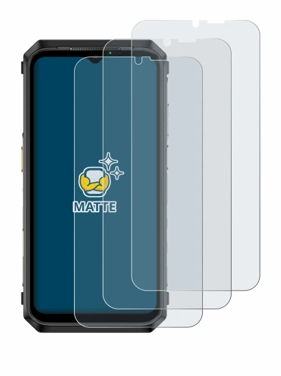 Image of the device Ulefone Power Armor 18 with a wide variety of screen protectors.