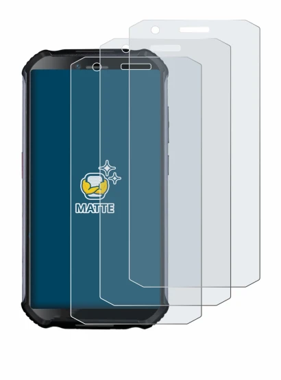 Image of the device Doogee S41 Plus with a wide variety of screen protectors.