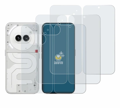 Image of the device Nothing Phone (2a) (Front+Back) with a wide variety of screen protectors.