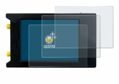 Image of the device LiteVNA 64 with a wide variety of screen protectors.