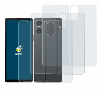 Image of the device Sony Xperia 10 VI (Front+Back) with a wide variety of screen protectors.