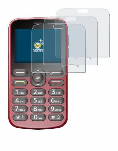 Image of the device Doro 1880 with a wide variety of screen protectors.