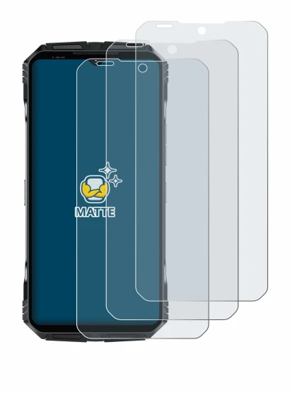 Image of the device Doogee S118 with a wide variety of screen protectors.