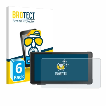 Front side of a product packaging with the brand logo BROTECT. Next to it is the device Interphone RideSync Sync55 shown with 