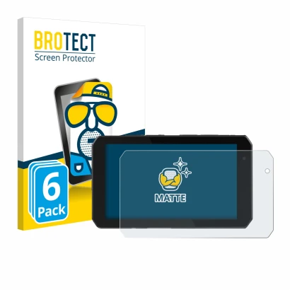 Front side of a product packaging with the brand logo BROTECT. Next to it is the device Chigee AIO-5 Play shown with the corre