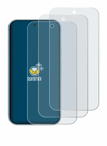 Image of the device Google Pixel 9 with a wide variety of screen protectors.
