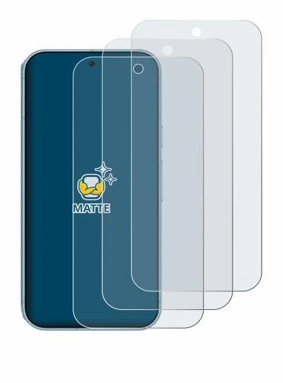 Image of the device Google Pixel 9 Pro with a wide variety of screen protectors.