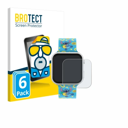 Front side of a product packaging with the brand logo BROTECT. Next to it is the device Disney Stitch LAS4038 shown with the c