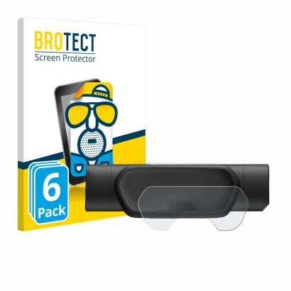 Front side of a product packaging with the brand logo BROTECT. Next to it is the device Segway Ninebot eKickScooter E2 Pro sho