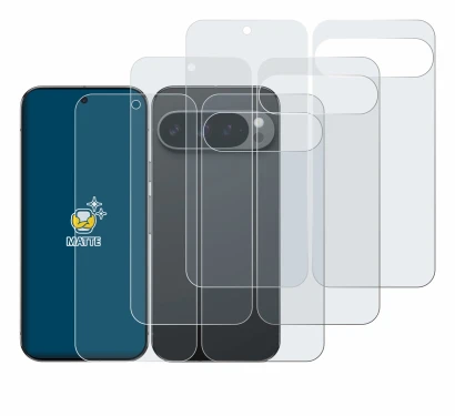 Image of the device Google Pixel 9 Pro XL (Front+Back) with a wide variety of screen protectors.