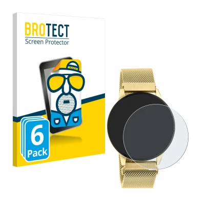 Front side of a product packaging with the brand logo BROTECT. Next to it is the device Oozoo Q00121 shown with the correspond