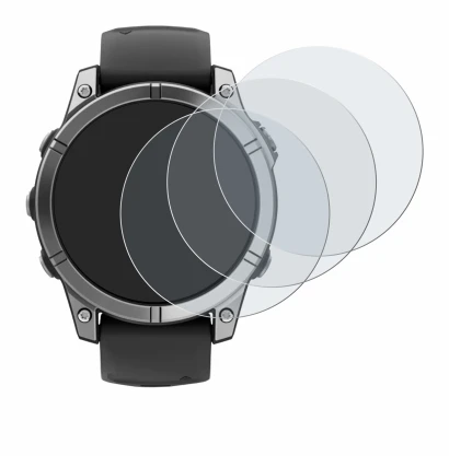 Image of the device Garmin Fenix E with a wide variety of screen protectors.