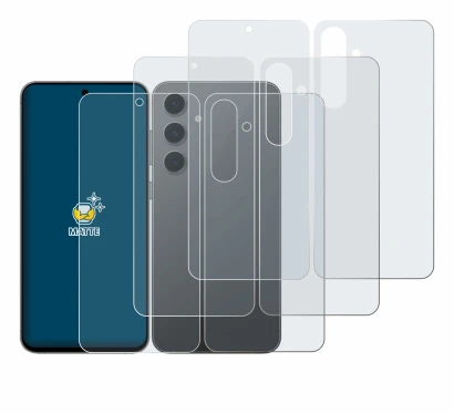 Image of the device Samsung Galaxy S24 FE (Front+Back) with a wide variety of screen protectors.