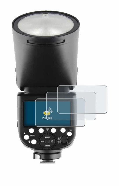 Image of the device Godox TT685 II with a wide variety of screen protectors.