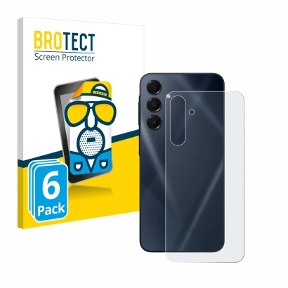 Front side of a product packaging with the brand logo BROTECT. Next to it is the device Samsung Galaxy A16 5G (Back) shown wit