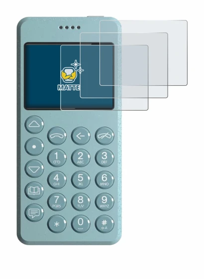 Image of the device Punkt MP02 with a wide variety of screen protectors.