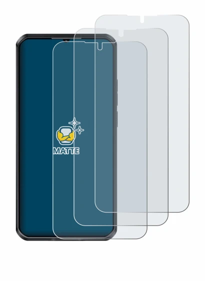 Image of the device Oukitel WP52 with a wide variety of screen protectors.